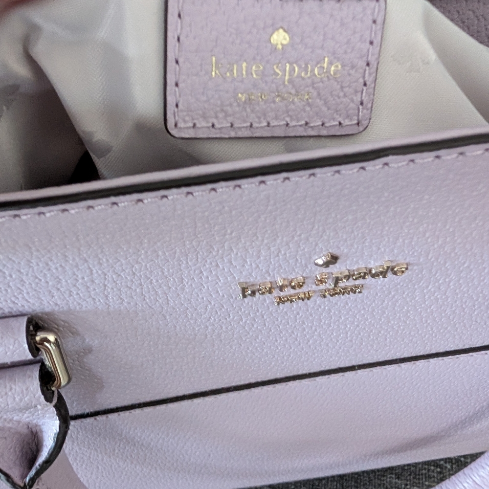 kate spade Pebbled Leather Tote & Wallet in Light Purple - Picture 5 of 6